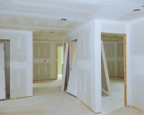 Home renovation of new construction of Drywall Plasterboard Interior Room